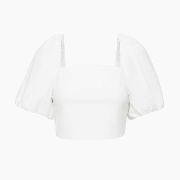 NWOT Aritzia Little Moon Lucia poplin blouse in white, SZ MEDIUM - Picture 5 of 11